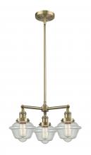  207-AB-G534-LED - Oxford - 3 Light - 20 inch - Antique Brass - Stem Hung - Chandelier