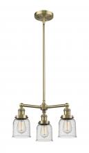  207-AB-G54-LED - Bell - 3 Light - 19 inch - Antique Brass - Stem Hung - Chandelier