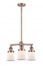  207-AC-G181S-LED - Canton - 3 Light - 18 inch - Antique Copper - Stem Hung - Chandelier