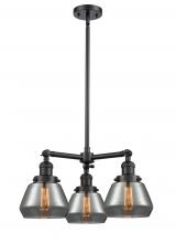 Innovations Lighting 207-BK-G173-LED - Fulton - 3 Light - 22 inch - Matte Black - Stem Hung - Chandelier
