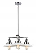  207-PC-G1-LED - Halophane - 3 Light - 22 inch - Polished Chrome - Stem Hung - Chandelier