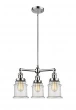  207-PC-G184-LED - Canton - 3 Light - 18 inch - Polished Chrome - Stem Hung - Chandelier