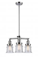  207-PC-G184S-LED - Canton - 3 Light - 18 inch - Polished Chrome - Stem Hung - Chandelier