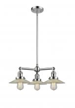  207-PC-G2-LED - Halophane - 3 Light - 22 inch - Polished Chrome - Stem Hung - Chandelier