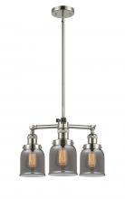  207-PN-G53 - Bell - 3 Light - 19 inch - Polished Nickel - Stem Hung - Chandelier