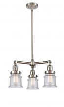 Innovations Lighting 207-SN-G184S-LED - Canton - 3 Light - 18 inch - Brushed Satin Nickel - Stem Hung - Chandelier
