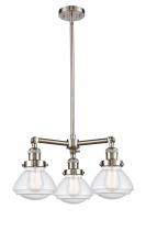 Innovations Lighting 207-SN-G324-LED - Olean - 3 Light - 19 inch - Brushed Satin Nickel - Stem Hung - Chandelier