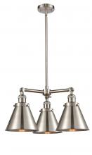 Innovations Lighting 207-SN-M13-SN-LED - Appalachian - 3 Light - 21 inch - Brushed Satin Nickel - Stem Hung - Chandelier