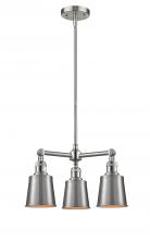 Innovations Lighting 207-SN-M9-SN-LED - Addison - 3 Light - 19 inch - Brushed Satin Nickel - Stem Hung - Chandelier