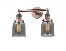  208-AC-G53 - Bell - 2 Light - 16 inch - Antique Copper - Bath Vanity Light