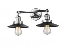  208-PC-M6BK - Railroad - 2 Light - 18 inch - Polished Chrome - Bath Vanity Light