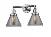  208-PN-G43 - Cone - 2 Light - 18 inch - Polished Nickel - Bath Vanity Light