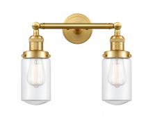  208-SG-G312 - Dover - 2 Light - 14 inch - Satin Gold - Bath Vanity Light