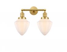  208-SG-G661-7-LED - Bullet - 2 Light - 18 inch - Satin Gold - Bath Vanity Light