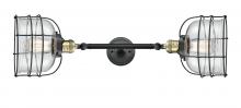 Innovations Lighting 208L-BAB-G72-CE-LED - Bell Cage - 2 Light - 9 inch - Black Antique Brass - Adjustable Bath Vanity Light