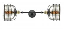  208L-BAB-G78-CE-LED - Bell Cage - 2 Light - 9 inch - Black Antique Brass - Bath Vanity Light