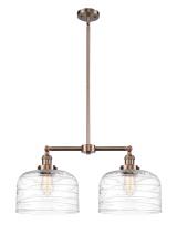 Innovations Lighting 209-AC-G713-L-LED - Bell - 2 Light - 21 inch - Antique Copper - Stem Hung - Island Light