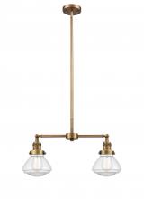  209-BB-G322-LED - Olean - 2 Light - 22 inch - Brushed Brass - Stem Hung - Island Light