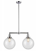  209-PC-G204-10-LED - Beacon - 2 Light - 25 inch - Polished Chrome - Stem Hung - Island Light