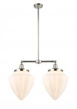  209-PN-G661-12-LED - Bullet - 2 Light - 24 inch - Polished Nickel - Stem Hung - Island Light