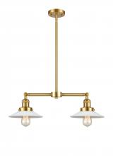  209-SG-G1 - Halophane - 2 Light - 21 inch - Satin Gold - Stem Hung - Island Light