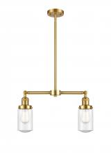  209-SG-G314-LED - Dover - 2 Light - 21 inch - Satin Gold - Stem Hung - Island Light