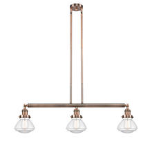  213-AC-G322-LED - Olean - 3 Light - 39 inch - Antique Copper - Stem Hung - Island Light