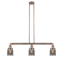  213-AC-G53 - Bell - 3 Light - 38 inch - Antique Copper - Stem Hung - Island Light