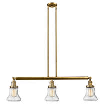  213-BB-G194-LED - Bellmont - 3 Light - 39 inch - Brushed Brass - Stem Hung - Island Light