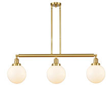 Innovations Lighting 213-SG-G201-8-LED - Beacon - 3 Light - 41 inch - Satin Gold - Stem Hung - Adjustable Island Light