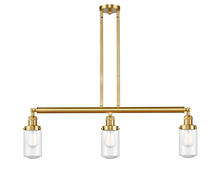  213-SG-G314-LED - Dover - 3 Light - 37 inch - Satin Gold - Stem Hung - Island Light