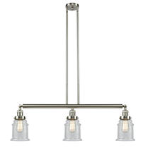  213-SN-G184 - Canton - 3 Light - 39 inch - Brushed Satin Nickel - Stem Hung - Island Light