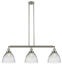  213-SN-G222-LED - Seneca Falls - 3 Light - 39 inch - Brushed Satin Nickel - Stem Hung - Island Light