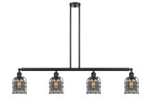Innovations Lighting 214-BK-G53-CE - Bell Cage - 4 Light - 50 inch - Matte Black - Stem Hung - Island Light