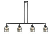  214-BK-G58-CE - Bell Cage - 4 Light - 50 inch - Matte Black - Stem Hung - Island Light