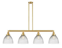 Innovations Lighting 214-SG-G222-LED - Seneca Falls - 4 Light - 51 inch - Satin Gold - Stem Hung - Island Light