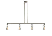  214-SN - Bare Bulb - 4 Light - 48 inch - Brushed Satin Nickel - Stem Hung - Island Light