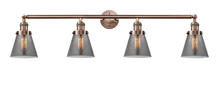  215-AC-G63 - Cone - 4 Light - 42 inch - Antique Copper - Bath Vanity Light