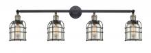  215-BAB-G58-CE-LED - Bell Cage - 4 Light - 43 inch - Black Antique Brass - Bath Vanity Light