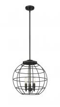  221-3S-BK-CE-16-BK - Lake Placid - 3 Light - 16 inch - Matte Black - Pendant