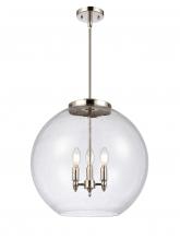  221-3S-PN-G124-18-LED - Athens - 3 Light - 18 inch - Polished Nickel - Cord hung - Pendant