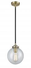  284-1S-BAB-G204-8-LED - Beacon - 1 Light - 8 inch - Black Antique Brass - Cord hung - Mini Pendant