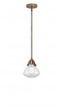  288-1S-AC-G322-LED - Olean - 1 Light - 7 inch - Antique Copper - Cord hung - Mini Pendant