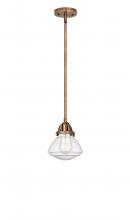  288-1S-AC-G324-LED - Olean - 1 Light - 7 inch - Antique Copper - Cord hung - Mini Pendant