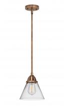  288-1S-AC-G42-LED - Cone - 1 Light - 8 inch - Antique Copper - Cord hung - Mini Pendant