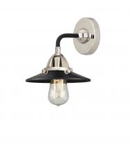  288-1W-BPN-M6-BK - Railroad - 1 Light - 8 inch - Black Polished Nickel - Sconce