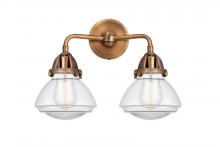  288-2W-AC-G322-LED - Olean - 2 Light - 15 inch - Antique Copper - Bath Vanity Light