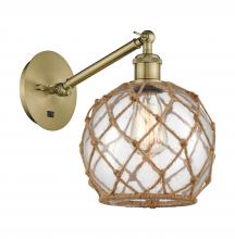 Innovations Lighting 317-1W-AB-G122-8RB-LED - Farmhouse Rope - 1 Light - 8 inch - Antique Brass - Sconce