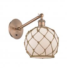  317-1W-AC-G121-8RB-LED - Farmhouse Rope - 1 Light - 8 inch - Antique Copper - Sconce