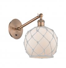 Innovations Lighting 317-1W-AC-G121-8RW-LED - Farmhouse Rope - 1 Light - 8 inch - Antique Copper - Sconce